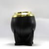 GUAMPA MATE TORPEDO FORRADO EN CUERO DE VIROLA DE BRONCE LISA Y CINCELADA